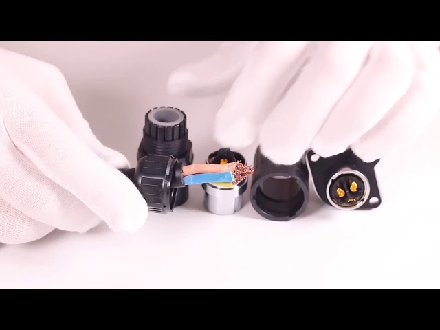 Gouden Platerenkoper dat 4 Pin Waterproof Electrical Connectors In-LEIDENE Infrarode Kabinetslamp soldeert